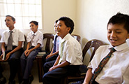 Boys sitting in a primary class